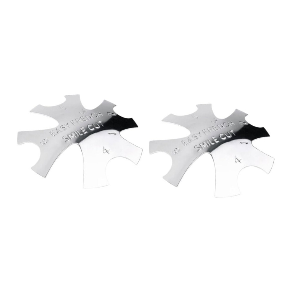 French Nail Art Stencil Template Set 2pcs Stainless Steel Manicure Cutter for DIY French Tips