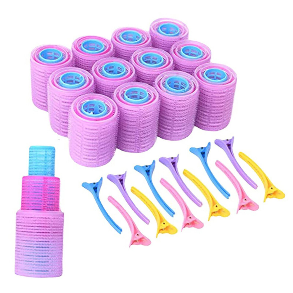 Self Grip Hair Rollers Set 36PCS Heatless Curling with Clips for Long Medium Short Hair