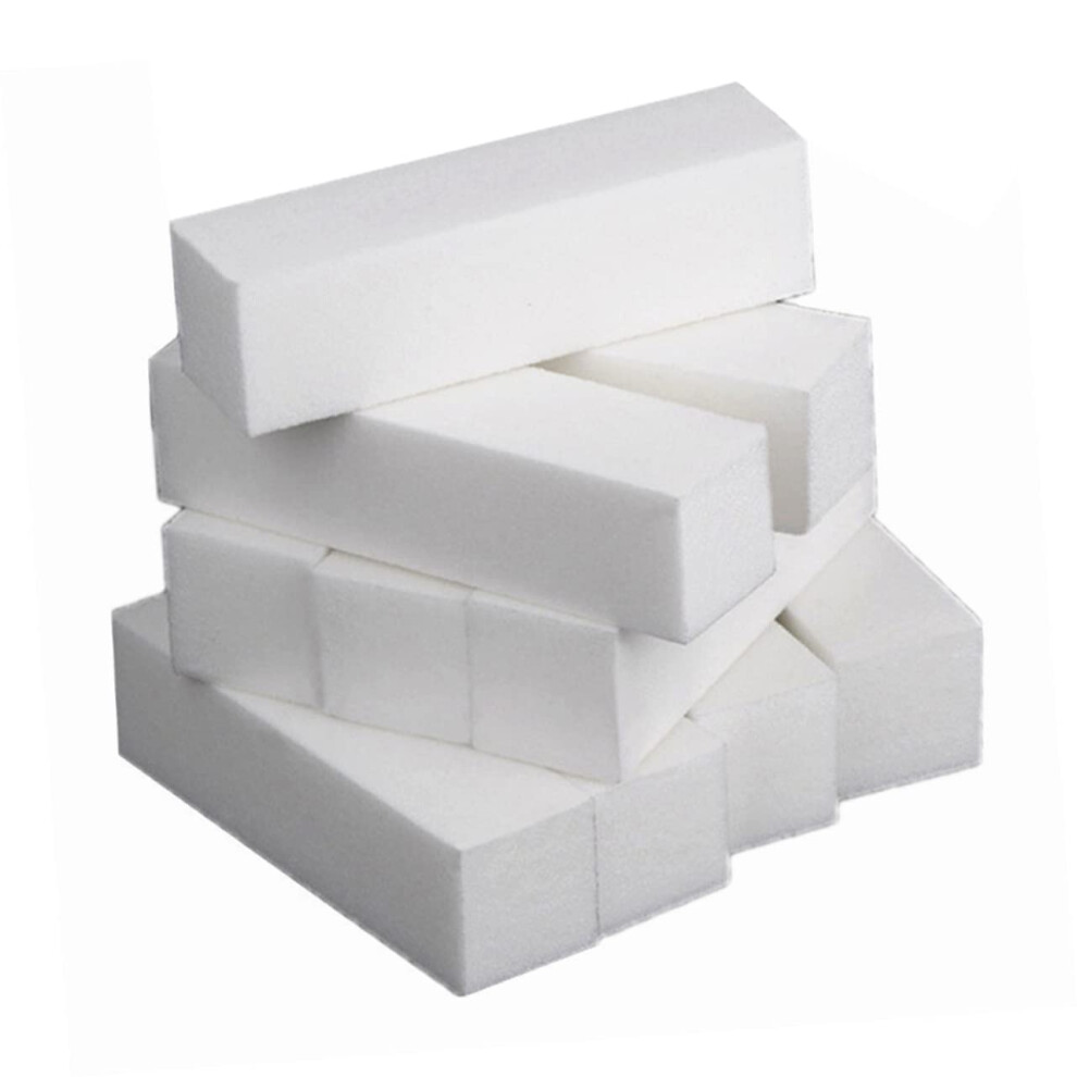 White 20Pcs Mini Nail Buffer Blocks 4Sided Sanding For Acrylic And Natural Manicure