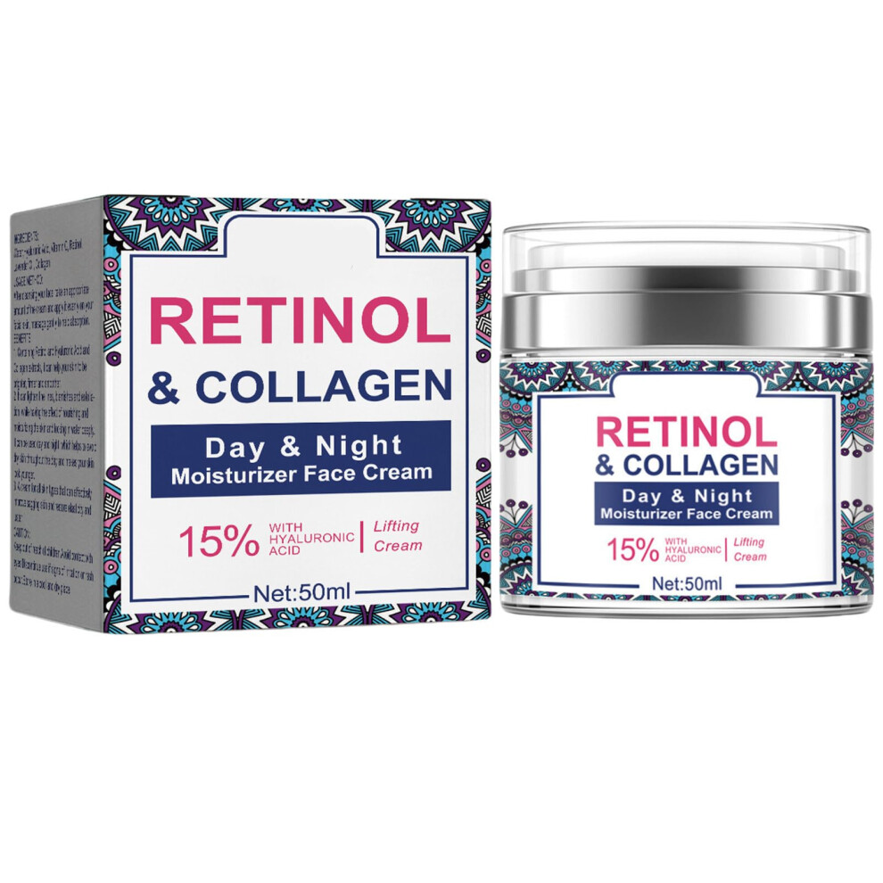 Cream Retinol Face With Hyaluronic Acid And Vitamin E, Antiaging Moisturizer For Wrinkles And Firming