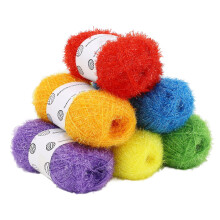 6 pezzi di filato di cotone glitter lucido multicolore con uncinetto
