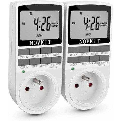 Energy Saving 24 Hour Programmable Outlet Timer, Digital Programmable Switch with Infinite Repeat Cycle for Home Automation