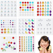 Wiederverwendbare Gesichtsjuwelen für selbstgemachte Gesichtsbemalung, 8 Bögen, auffällige Make-up-Accessoires für verschiedene Anlässe, einfach