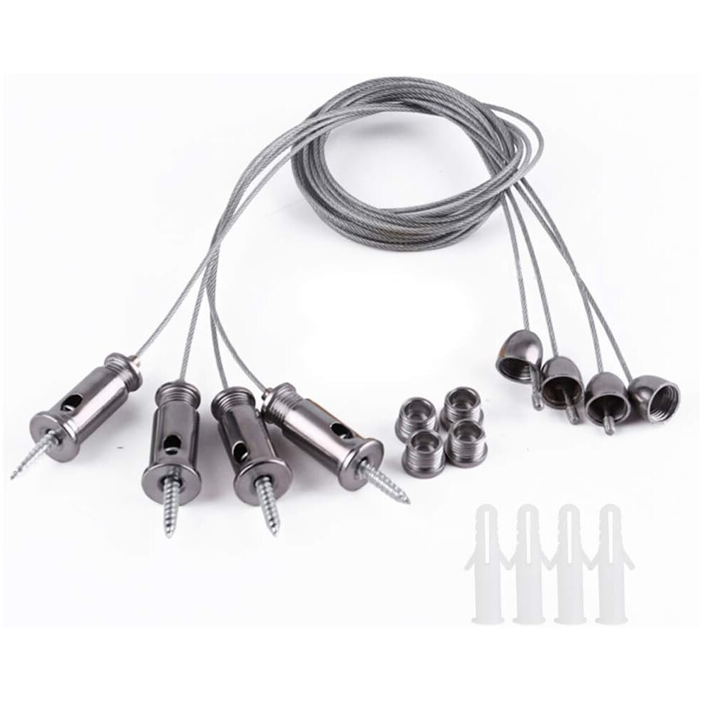 Cã¢Bles D'accrochage Artistique Ajustables, Ensemble De 10 Cã¢Bles En Acier Inoxydable Lourd, Pour Une Charge Utile Maximale Et Une Installation 9358999112541