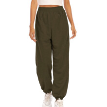 Damesbroek met hoge taille, cropped model, comfortabele joggingbroek met zakken, losse pasvorm en elastische tailleband, geschikt voor thuis en