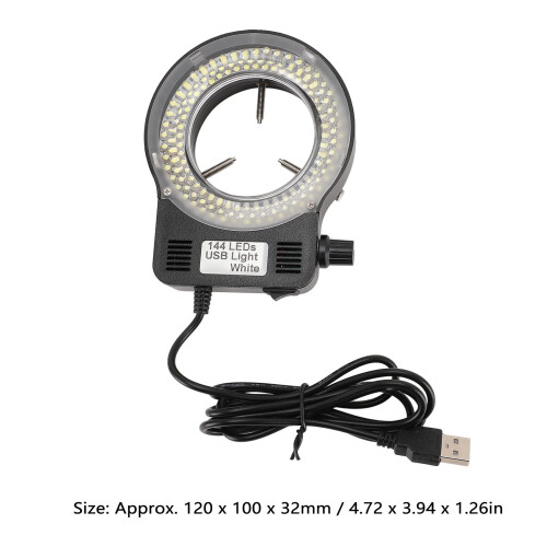 144 LEDs USB LED Microscope Ring Light 4W 6500‑7500K 1