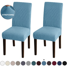 Transformatieve eetkamerstoelhoezen, hoogwaardig materiaal (85% polyester, 15% spandex), duurzame, kreukvrije en elastische hoes die beschermt tegen