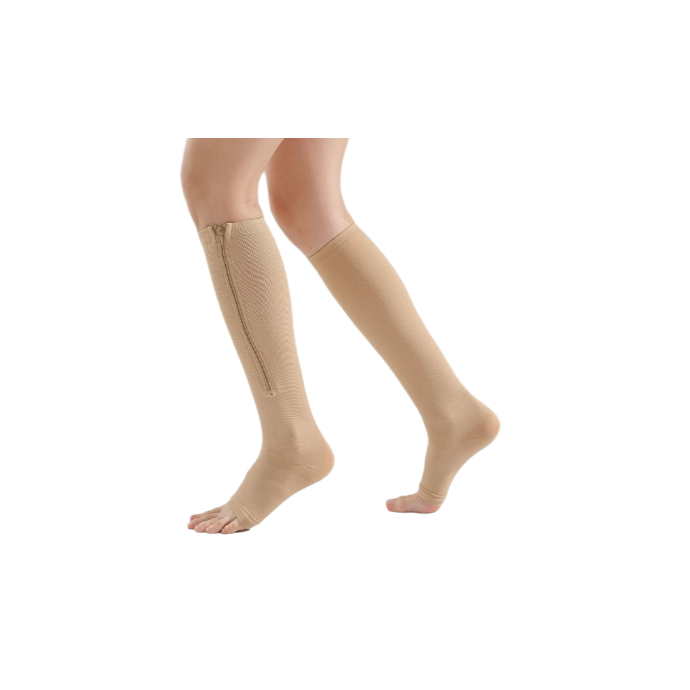 Unisex Zipper Compression Socks, Graduated Compression Stocking for Men Women, Breathable Fabrics, Promote Blood Circulation, Reduce Swelling,