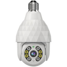 360 Motion Detection 2K Hd Light Bulb Security Camera, Full-Color Night Vision, Easy Installation for E27 Light Socket, Waterproof Outdoor Security