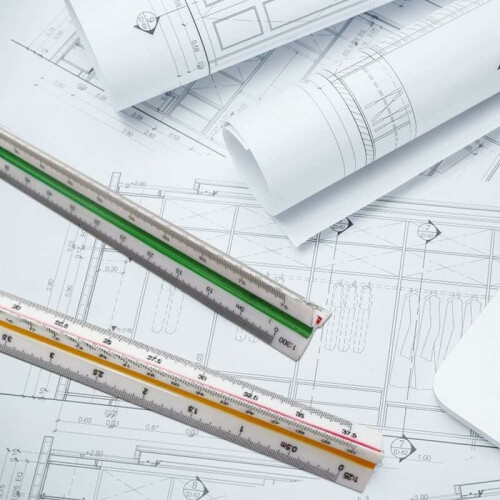 Architectural Scale Ruler, Precision Tool For Architecture Engineering, Clear Number Visibility, Anti-Bending, Professional Applications, Technical 2