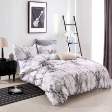 Elegant Marble Pattern Bedding Set, Luxurious & Graceful Dark Blue Packaging for Twin Queen King Size Beds
