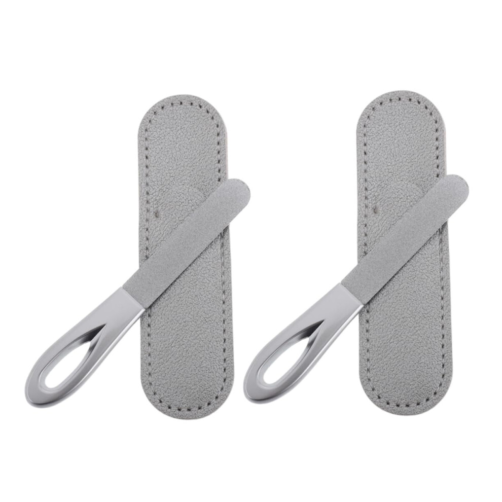 DoubleSided Stainless Steel Nail File for Thick Toenails with AntiSlip Grip, 2 Sets