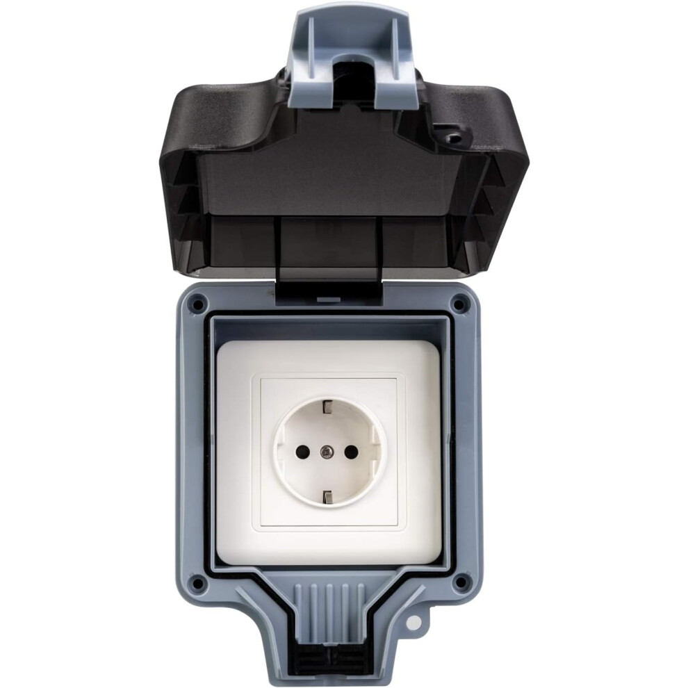 Snap Cover Outdoor Socket, Ip66 Waterproof Wall Plug With Tamper Resistant Lockable Design For Patios Bathrooms, 15Amp Abs Material Versatile 9423501825803