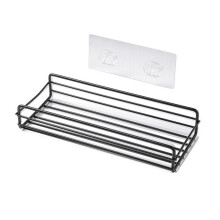 Rostfreier Badorganizer, wasserdichte Duschablage, mühelose Montage dank starkem Kleber, elegante schwarze Oberfläche, perfekt für Minimalisten