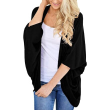 Kimono cárdigan de mujer de corte holgado, de gasa transparente, ideal para el verano. Cubrebaños de playa ligeros y suaves con mangas murciélago