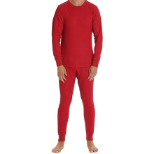 Men's Thermal Underwear Long Sleeve Set, Itch Free Fleece Lined Base Layer with Temperature Regulator, Soft Blend Thermal Clothes for Cold Weather,