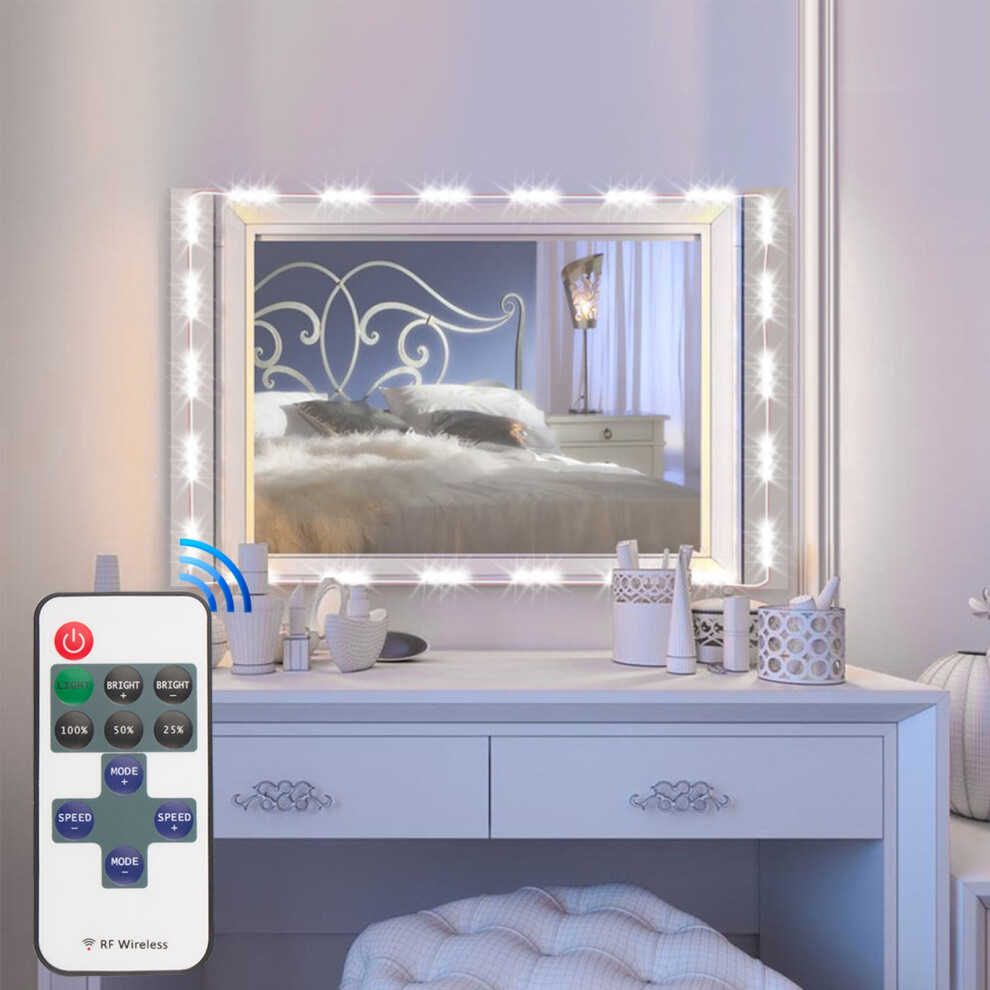 Bluetooth Speaker Vanity Mirror, Hollywood Style with Smart Touch Control and Magnification, USB Charge Port for Convenient Power Management