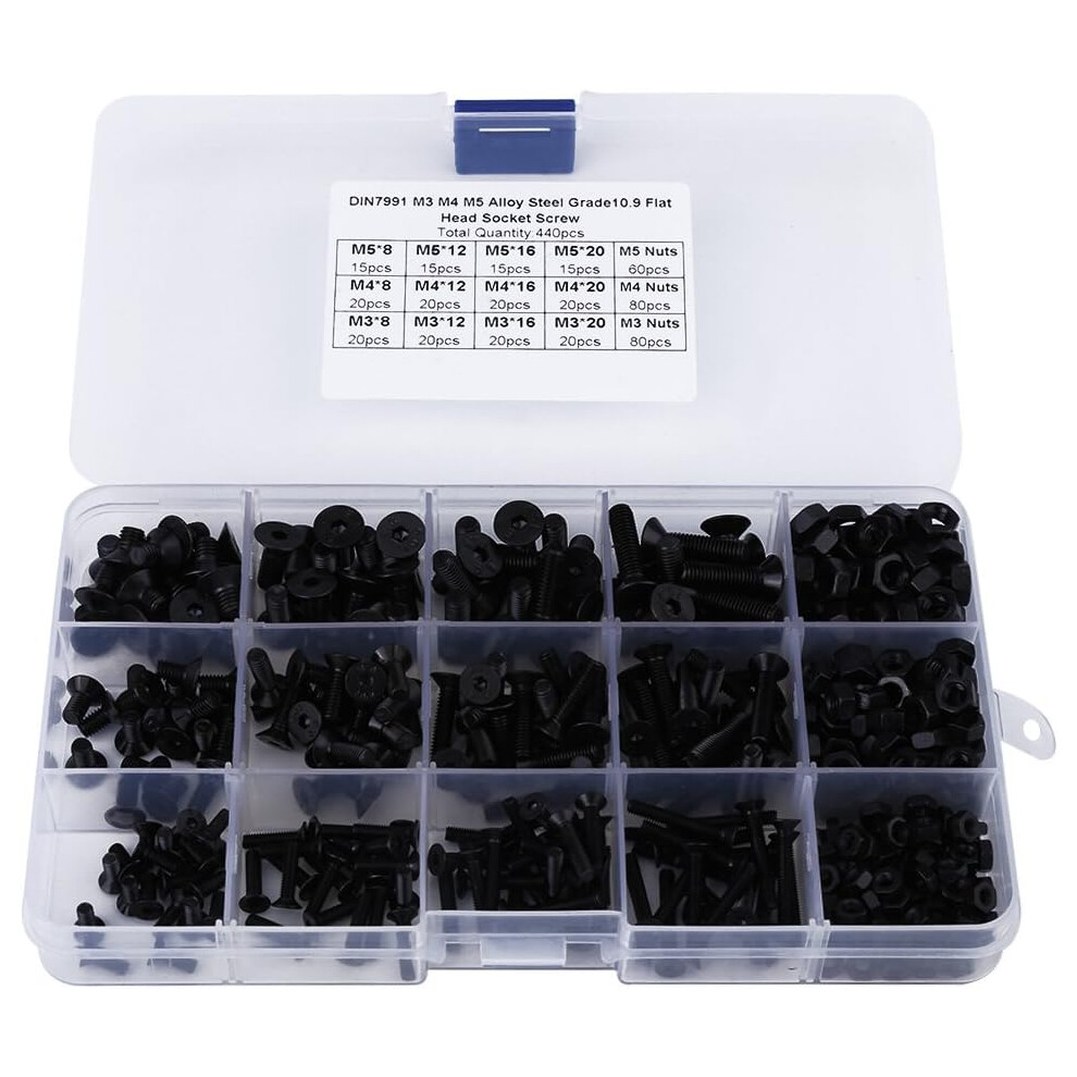 Hex Nuts Assortment Kit For Furniture And Machinery Industries, Full Threaded Machine Screws With Corrosion Resistance 9448196961490