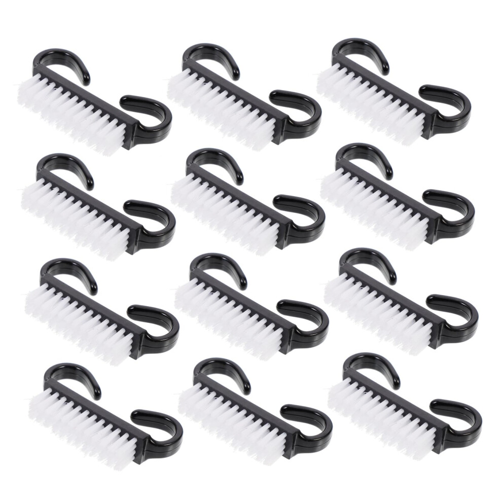 Nail Cleaning Brush with Handle for Hands and Feet, Manicure Scrub Brush, Ergonomic Grip, 12pcs