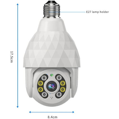 Human Motion Detection 2K Hd Light Bulb Security Camera, 5G Wireless Wifi, Easy Installation for E27 Light Socket, Waterproof Outdoor Security System 1