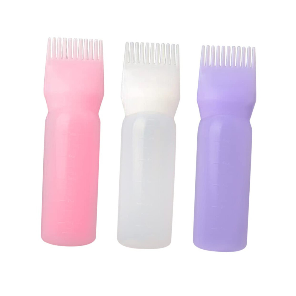 3Pcs Hair Dye Applicator Bottles with Comb Tip for Even Color and Precise Root Application