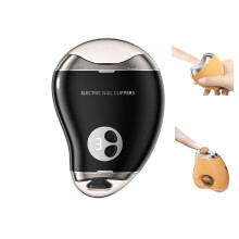 2 in 1 Electric Nail Clipper with LED, 3 Speed Automatic Nail Trimmer for Baby, Kids and Seniors, USB Rechargeable, Low Noise, Black