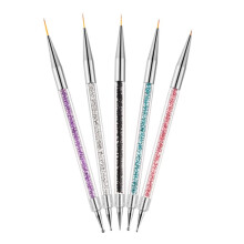 DualEnded Nail Art Brush Set with Dotting Tools for Precision Nail Detailing, 5pcs Professional