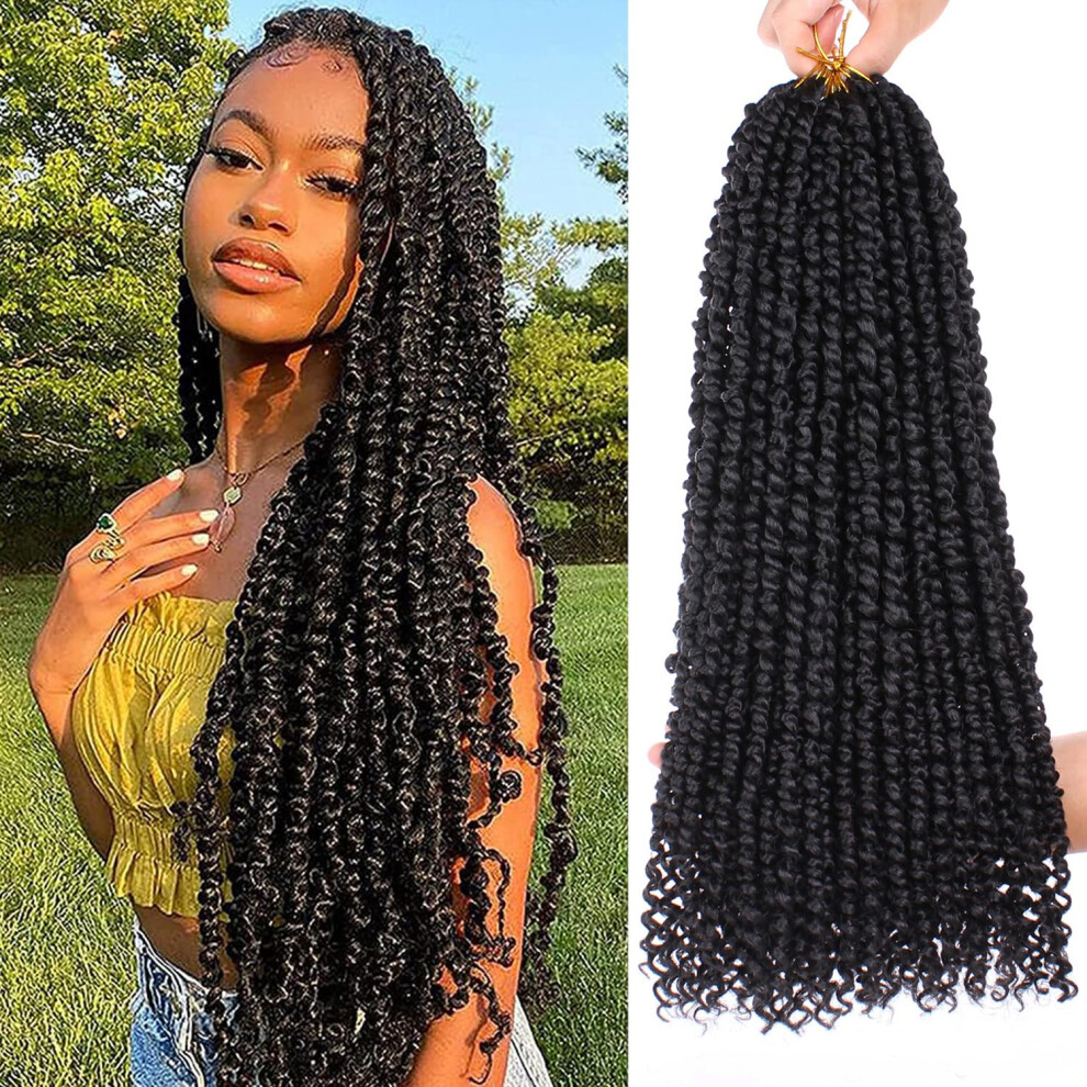 Passion Twist Crochet Hair 22 Inch Pretwisted Prelooped Synthetic Extensions for Women 8 Packs