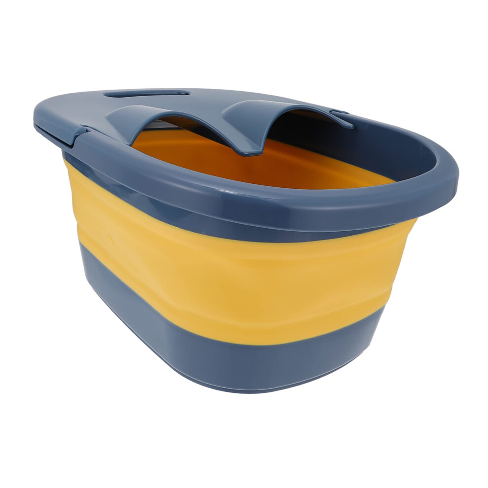 Collapsible Foot Soak Basin with Textured Massage Surface, Portable Folding Foot Bath Tub for Home Use