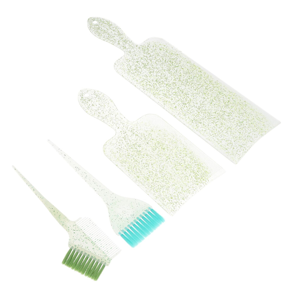 Green Hair Highlighting Board And Dye Applicator Set With Brush For Precise Salon And Home Coloring