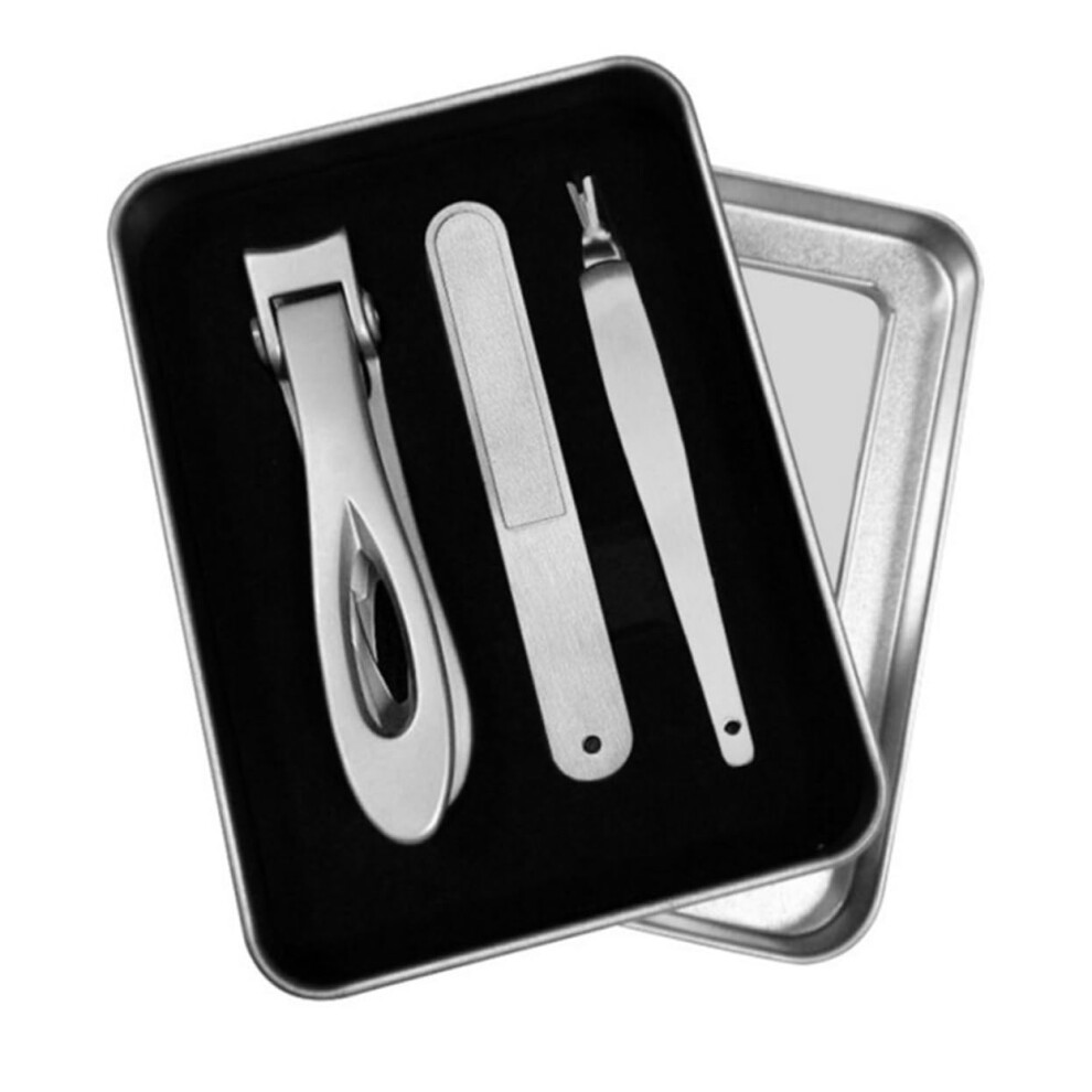 Manicure Set with Nail Clippers, Stainless Steel Grooming Kit, Compact TravelFriendly 3pcs