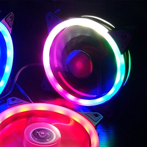 Double Loop LED 12 cm RGB Gehäuselüfter 1200 U/min 30.000 h 1