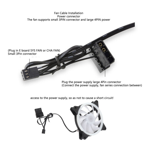 Double Loop LED 12 cm RGB Gehäuselüfter 1200 U/min 30.000 h 2