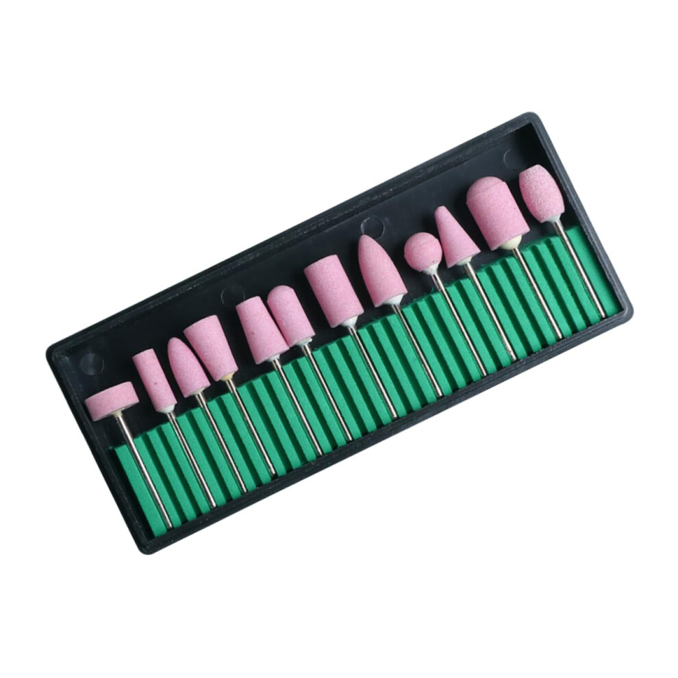 Nail Drill Bits Set 12Pcs Professional Manicure Polishing Heads for Acrylic Nails and Ridges