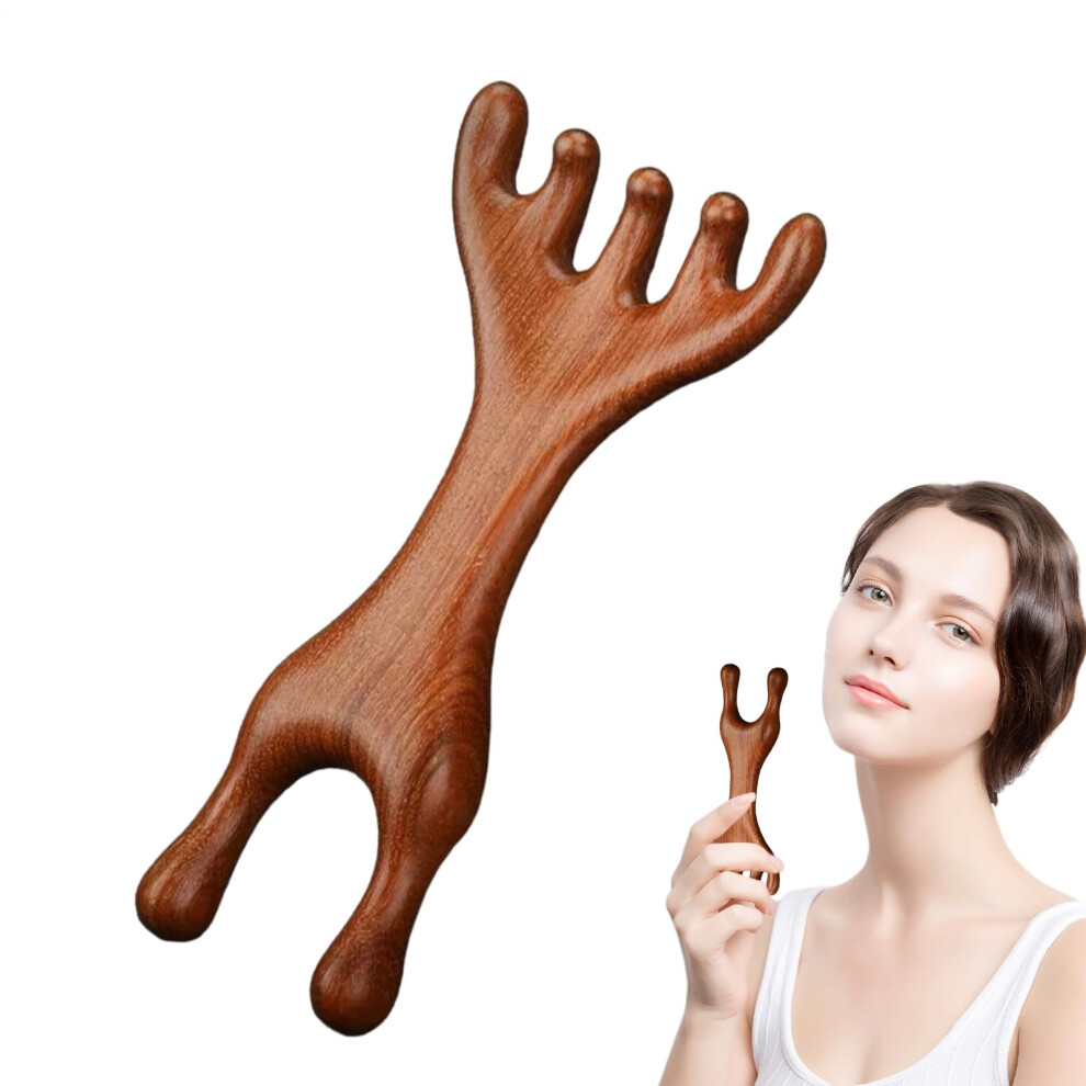 Wooden Scalp Massage Comb Sandalwood Wide Tooth AntiâStatic Hair Brush with Ergonomic Handle