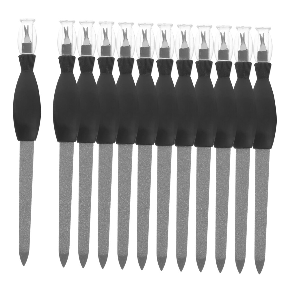 Stainless Steel Cuticle Pusher and Nail File Set, VShaped Dead Skin Remover for Manicure Pedicure