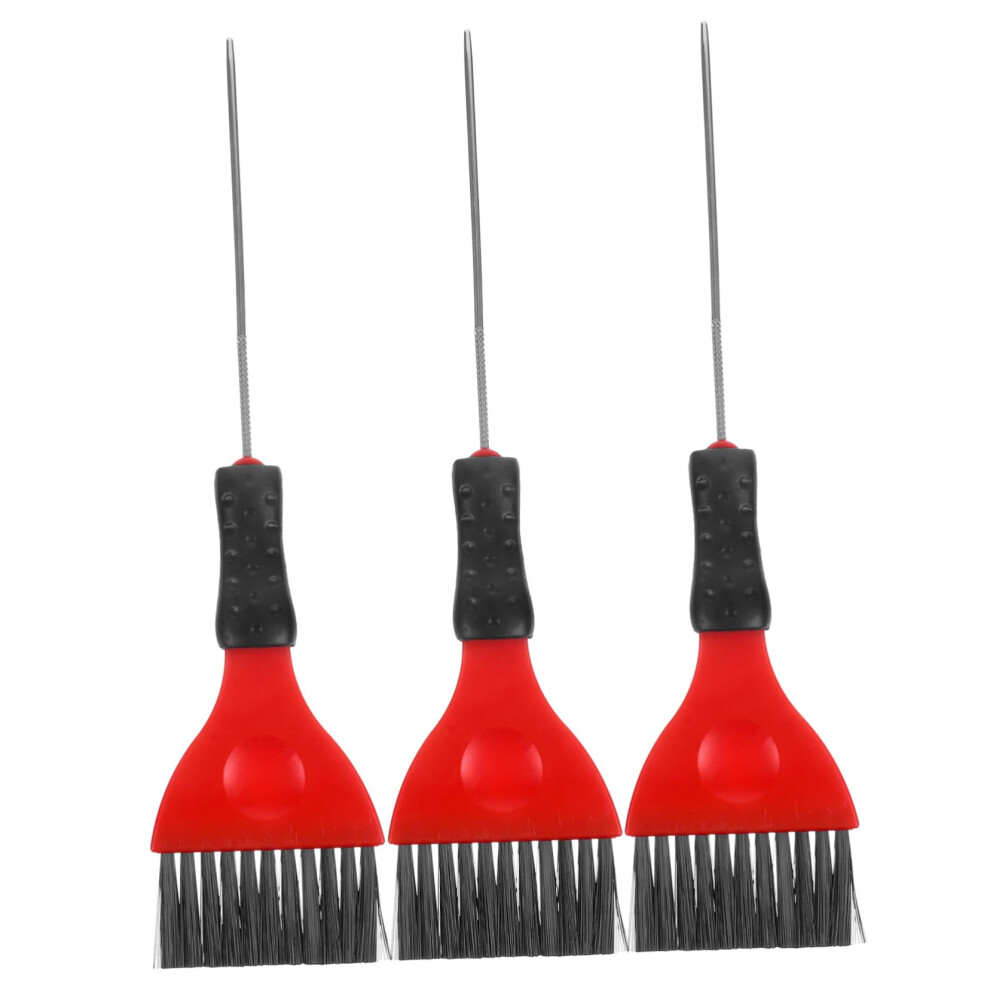 3Pcs Professional Hair Dye Brush Set with Pin Tail for Balayage, Highlighting and Even Color