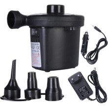 Bomba de aire eléctrica para inflables, inflado y desinflado rápido, bomba de CA/CC, 3 boquillas, portátil, material ABS para alto volumen y baja