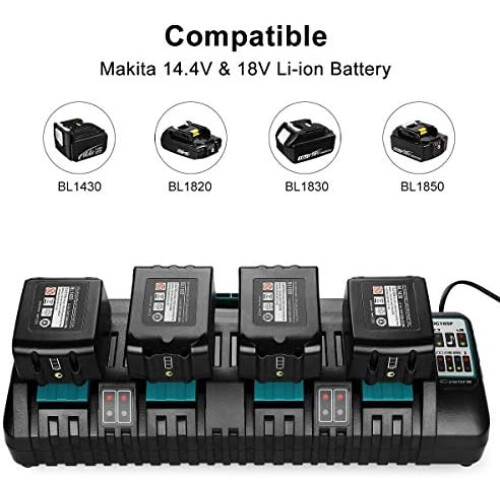 Αποδοτικός σταθμός φόρτισης, Milwaukee18V Li-Ion Συμβατότητα με μπαταρία, 4 θύρες για 2