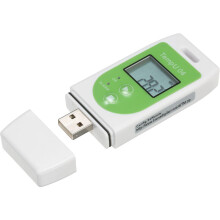 Geração automática de relatórios, visor LCD para registrador de dados de temperatura USB multifuncional.