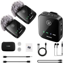 Trådløs lavaliermikrofon med lang batterilevetid for videokameraer, klar lyd, 2,4 GHz-overføring for vloggopptak, kort videoopptak