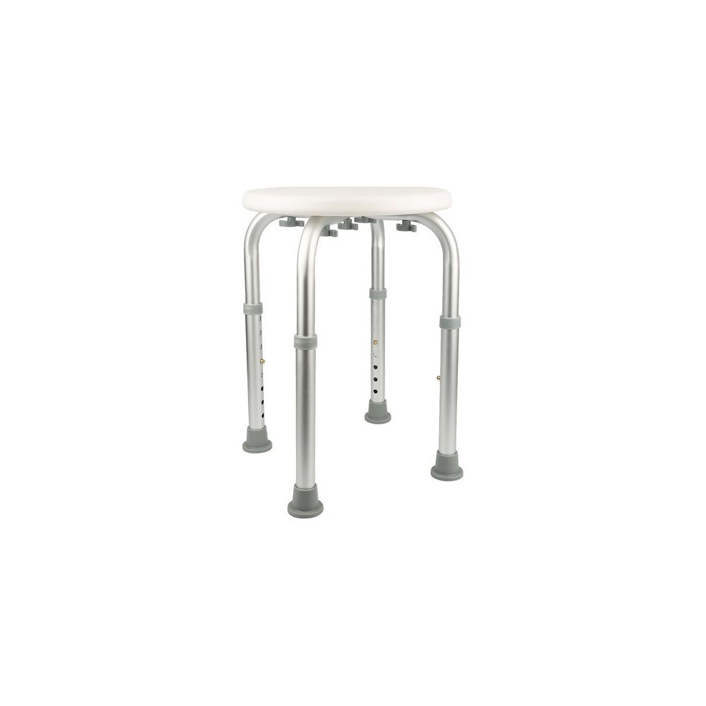 Secure and Scratchproof Shower Stool, Aluminium Shower Stool with Lifetime Guarantee and Non-Slip Rubber Feet, Height Adjustable from 35.6 cm to 53.4