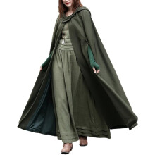 Women's Cloak With Hood, Lightweight Solid Fabric Medieval Cape For Cosplay And Themed Events, Hooded Medieval Cape For Renaissance Halloween Costume