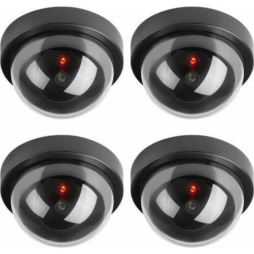 Simulation Dummy Security Camera, Effective Deterrent with Flashing Red Led Light for Indoor Outdoor Use