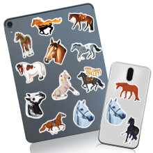 Adesivos reutilizáveis resistentes a raios UV, adesivos de vinil à prova d'água para equitação, ideais para personalizar seus pertences.