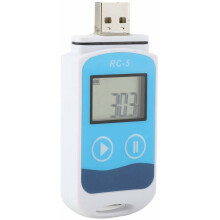 Temperatuurdatalogger, USB-stickontwerp voor eenvoudige aansluiting, dubbele voeding voor betrouwbare werking in diverse omgevingen.