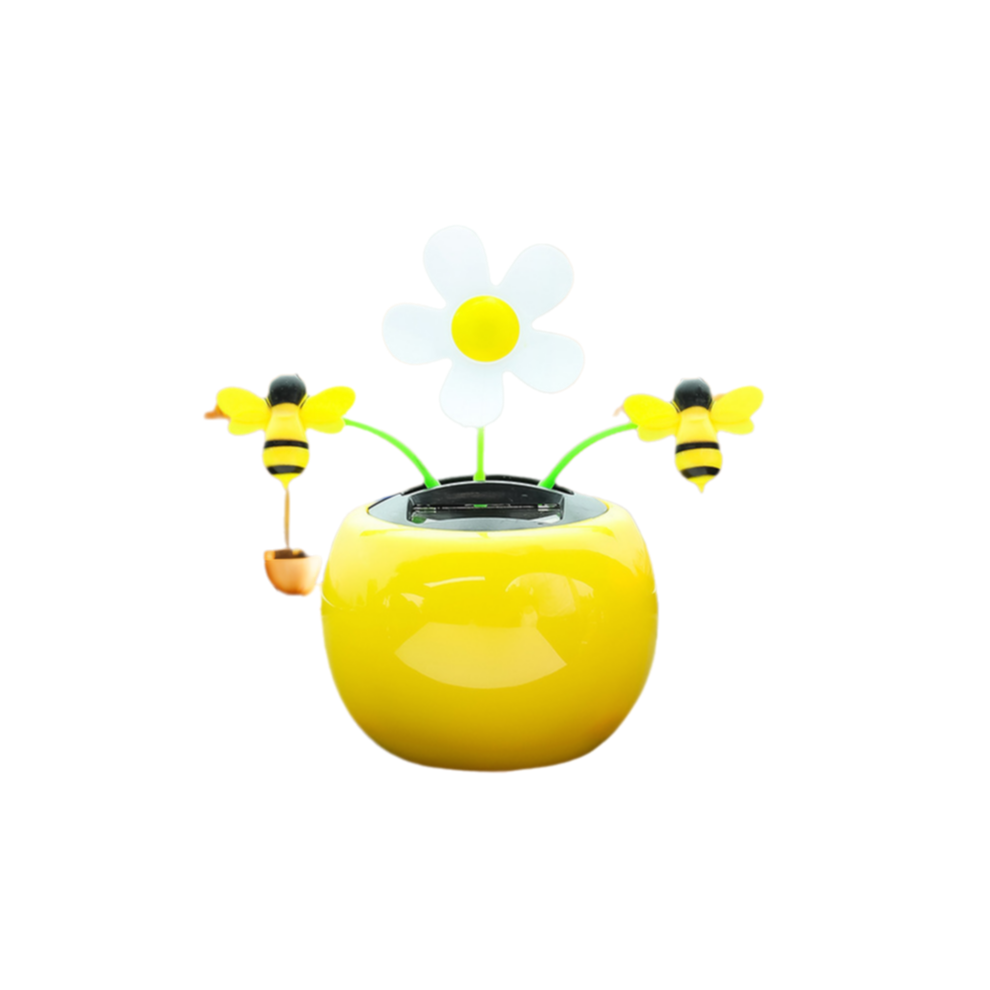 Cartoon Yellow Flower Bee Solar Dancing Flower, Sunflower Decoration Swinging Flower Ornament, Engaging Visual Experience with Dancing Honey Bee Toy,