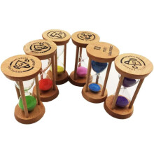 Houten zandloper met bamboe glazen kwarts, minimalistische moderne multifunctionele zandloper met veilige aanraakbediening, praktisch, mooi en