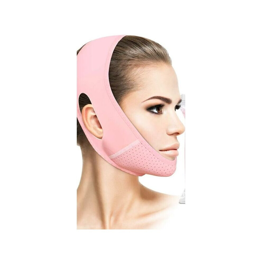 Reusable Facial Band for V-Line Facial Contour, Chin Toning Tool with Comfortable Breathable Fabric, Double Chin Reducer for Slimming Mask, Chin