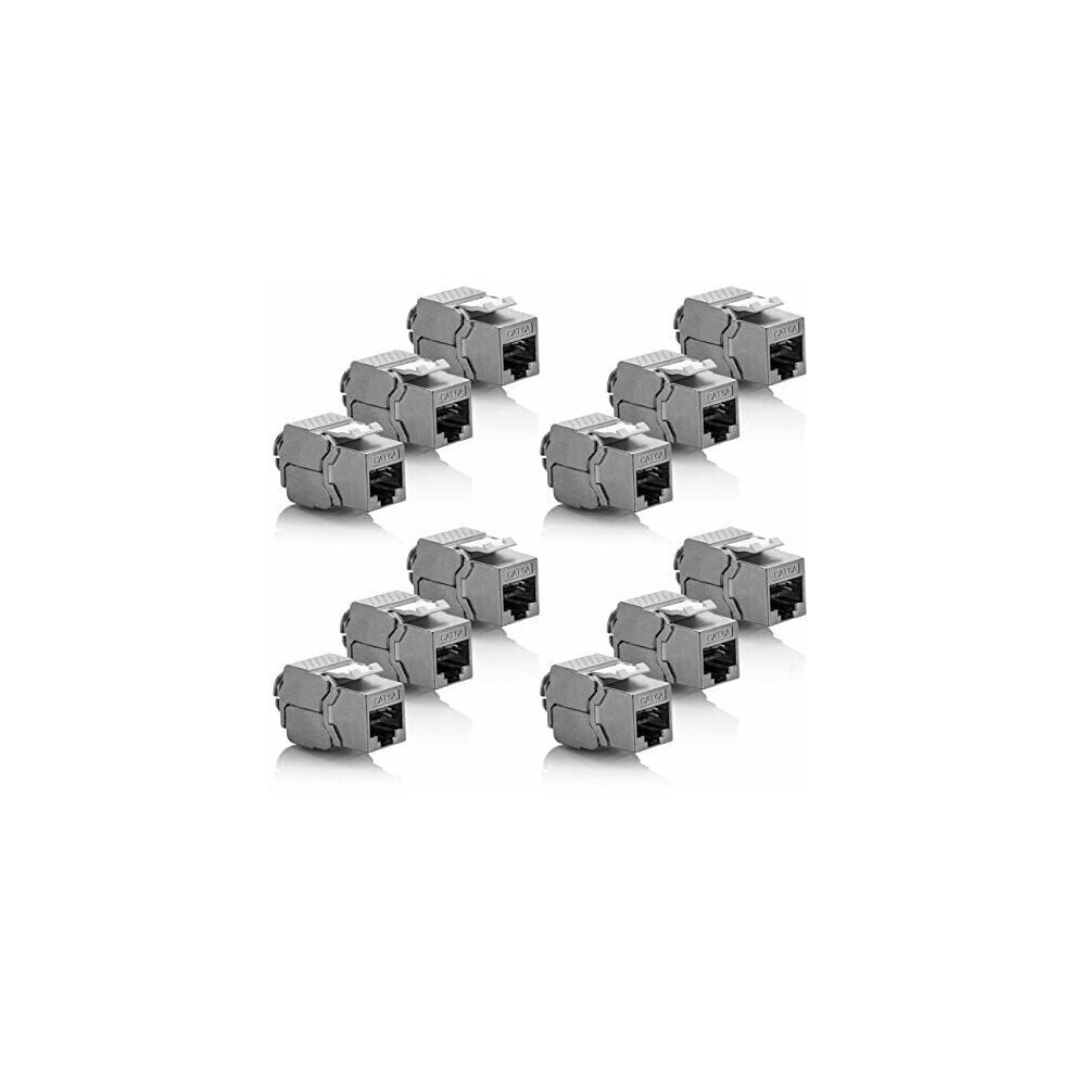 Professional Network Solution, Rj45 Female Connector, Slim Profile Shielded Cat6a Keystone Jack With 90 Degrees Termination Design, Up To 10Gbps 9358999110974